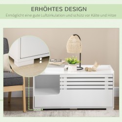 Kissan wc-kaappi ja lepopaikka 2-in-1, MDF, 90 x 48 x 43,5 cm, valkoinen