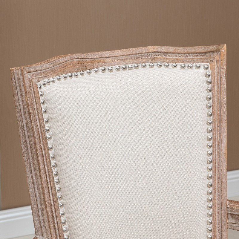 Ruokapöydän tuoli ranskalainen maalaisromanttinen tyyli kautsukipuuta 54,5 x 59 x 96 cm cremevalkoinen