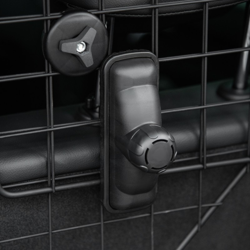 Koiraverkko autoon tavaratilaan, universaali, metallinen, säädettävä 90–120 cm, musta