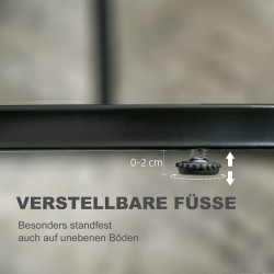 Sohvapöytäsarja 2 kpl, pinottava, MDF/marmorioptinen kansi ja metallirunko, pyöreä Ø50 cm ja ovaali, musta