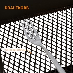 Rullattava säilytys- ja tarjoiluvaunu, 3 korihyllyä ja kansi, teräs/muovi/MDF, 45 x 31 x 79,4 cm, musta