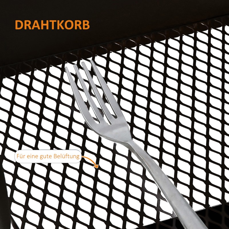 Rullattava säilytys- ja tarjoiluvaunu, 3 korihyllyä ja kansi, teräs/muovi/MDF, 45 x 31 x 79,4 cm, musta