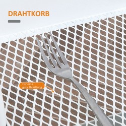 Kolmitasoinen tarjoilu- ja säilytysvaunu pyörillä, teräs ja muovi, 45 x 31 x 79,4 cm, valkoinen