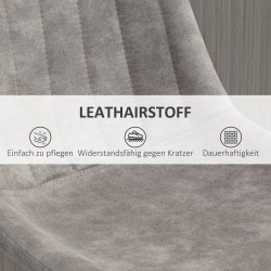 2 kpl baarituoli setti retrotyyli, mikrokuitu, korkeussäädettävä kaasujousella, harmaa/musta