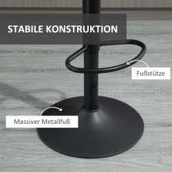 2 kpl baarituoli setti retrotyyli, mikrokuitu, korkeussäädettävä kaasujousella, harmaa/musta