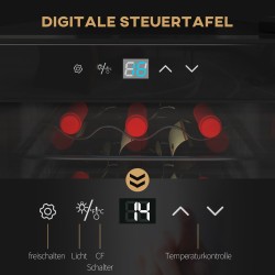 Viinikaappi 18 pullolle 50 L 5–18 °C kompressorijäähdytys musta 34,5x45x78 cm