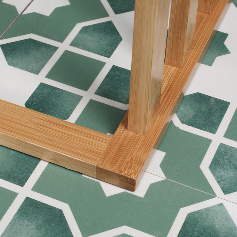 Bambuinen pyyheteline kylpyhuoneeseen, 3-portainen, 48 x 25,8 x 94 cm, luonnonpuu/valkoinen