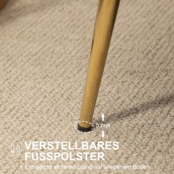 Kaksipaikkainen vintage-sohva, samettimainen kangas, metallirunko, 130 x 77 x 77 cm, creme/kulta