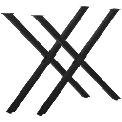 Pöydän jalat X malli teräs 72 cm 2 kpl musta