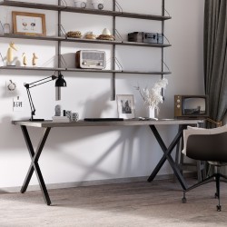 Pöydän jalat X-malli teräs 72 cm 2 kpl musta