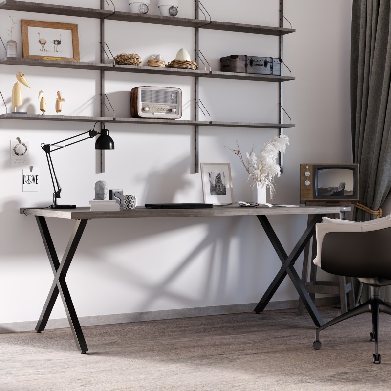 Pöydän jalat X-malli teräs 72 cm 2 kpl musta