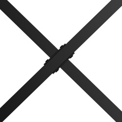 Pöydän jalat X-malli teräs 72 cm 2 kpl musta