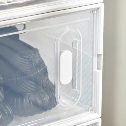 Modulaarinen kenkähylly 8 lokerolla, muovia, 25 x 35 x 19 cm, läpinäkyvä