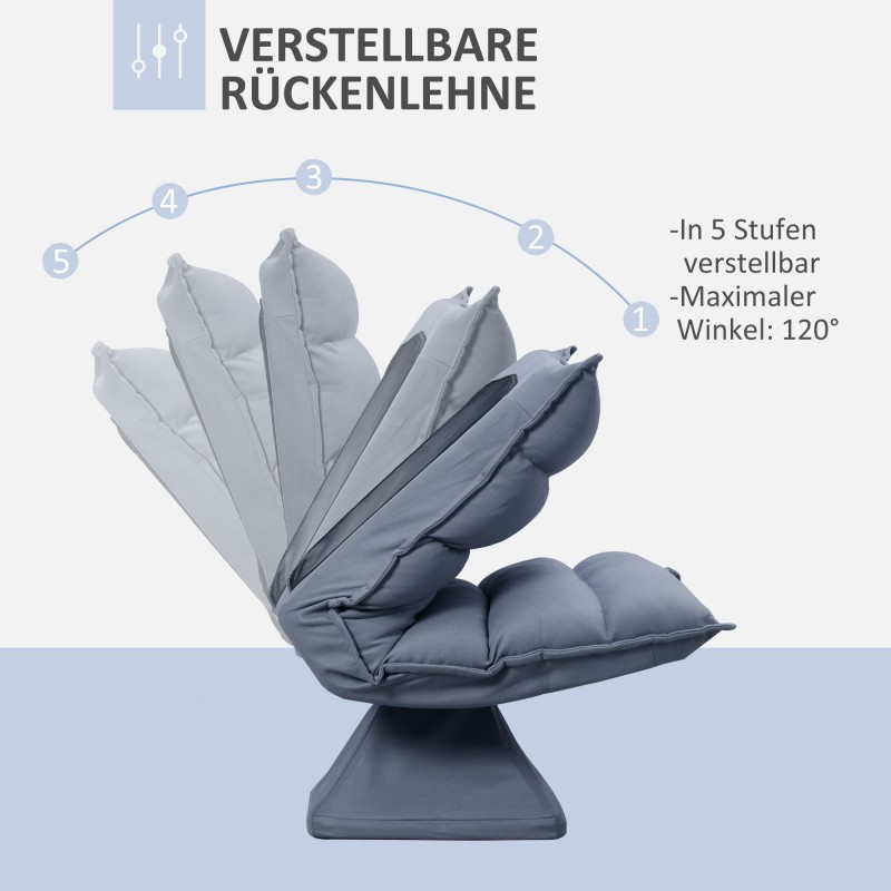 Kääntyvä nojatuoli kallistettavalla selkänojalla, mikrokuitu, teräsrunko, 62 x 70 x 95 cm, harmaa
