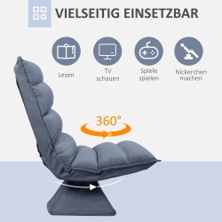 Kääntyvä nojatuoli kallistettavalla selkänojalla, mikrokuitu, teräsrunko, 62 x 70 x 95 cm, harmaa