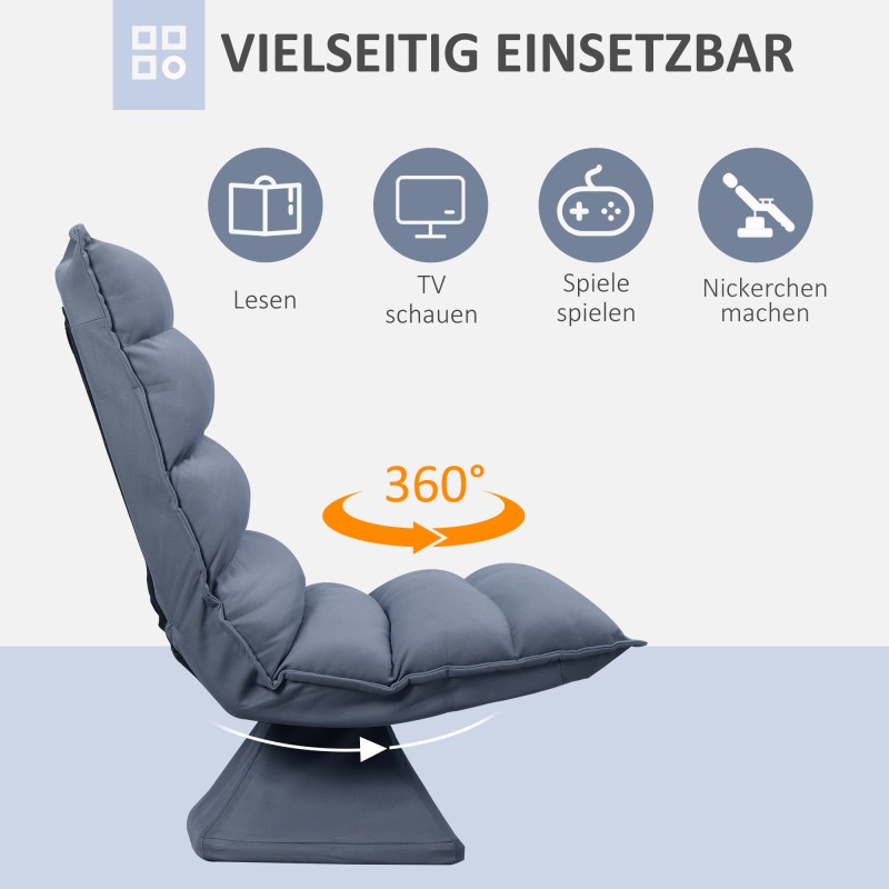 Kääntyvä nojatuoli kallistettavalla selkänojalla, mikrokuitu, teräsrunko, 62 x 70 x 95 cm, harmaa