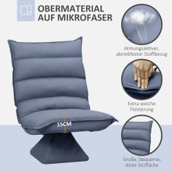 Kääntyvä nojatuoli kallistettavalla selkänojalla, mikrokuitu, teräsrunko, 62 x 70 x 95 cm, harmaa