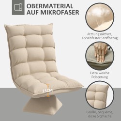 Pyörivä nojatuoli lukutuoli, pellavapintainen kangas, 62 x 70 x 95 cm, beige