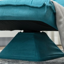 Lukutuoli ja relax-nojatuoli, samettipintainen, kääntyvä, 62 x 70 x 95 cm, sininen