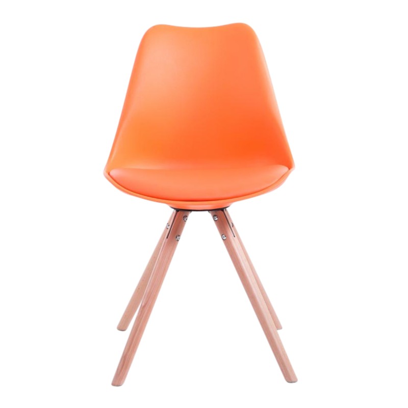 Toulouse-tuolit pyöreällä muotoilulla keinonahkaverhoilulla ja puujalustalla