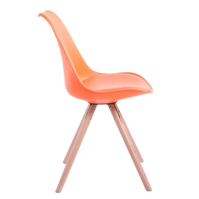 Toulouse-tuolit pyöreällä muotoilulla keinonahkaverhoilulla ja puujalustalla