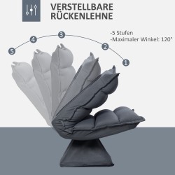 Lattianojaistuin, kääntyvä ja kallistuva, teräsrunko, mikrokuitu, 62 x 70 x 95 cm, tummanharmaa