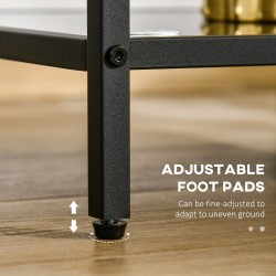 Sivupöytä 2 tasoa karkaistu lasi ja teräs 40 x 40 x 50 cm musta