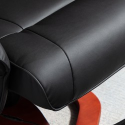 Hierontatuoli jalkarahilla, keinonahkaa, 10 värisevää hierontapistettä, kallistettava ja kääntyvä, musta