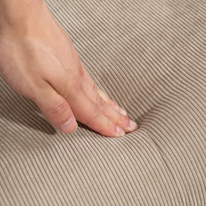 Nojatuoli ja rahi olohuoneeseen, cord-kangas, puujalat, vaaleanruskea