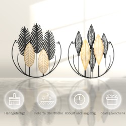 Metallinen 3D-seinäkoriste 2 kpl setti, 40 x 46 cm, musta ja luonnonsävy