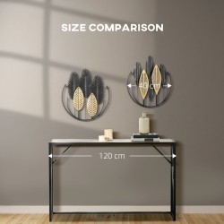 Metallinen 3D-seinäkoriste 2 kpl setti, 40 x 46 cm, musta ja luonnonsävy