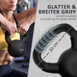 Kahvakuula 12 kg teräs PVC-pinnoitteella tasapohja musta