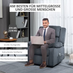 Sähköinen lepotuoli ja ylösnousutuoli kaukosäätimellä, samettipinta, harmaa, 91 x 93 x 105 cm