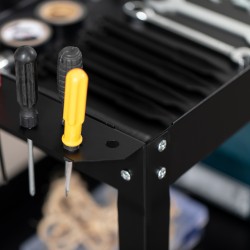 Työkalukärry 3-tasoinen teräs 83 x 35,3 x 76 cm musta