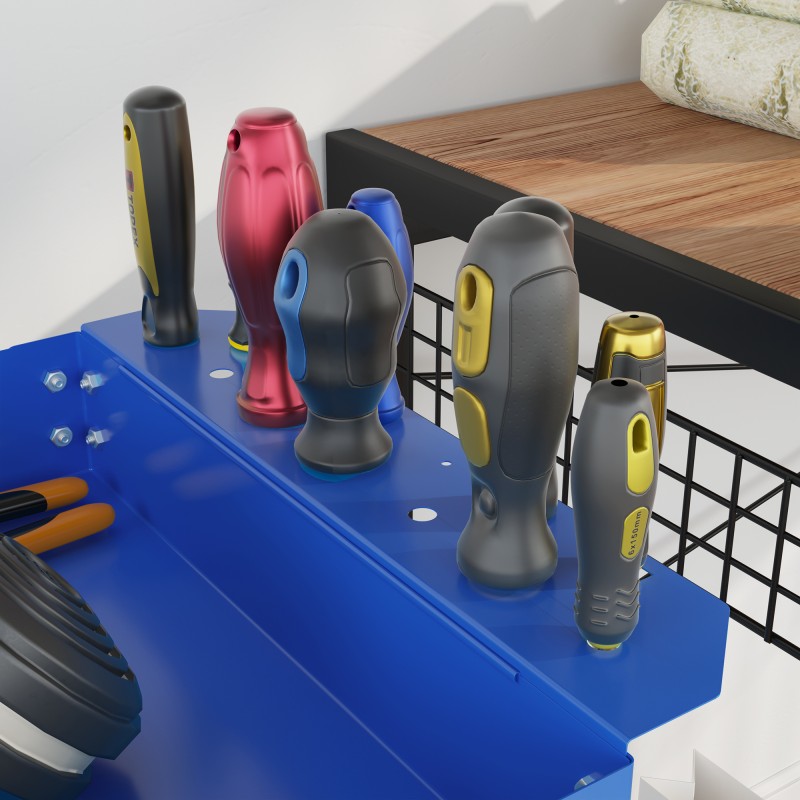 Työkalukärry 3 tasoa teräs 83 x 35,3 x 76 cm sininen