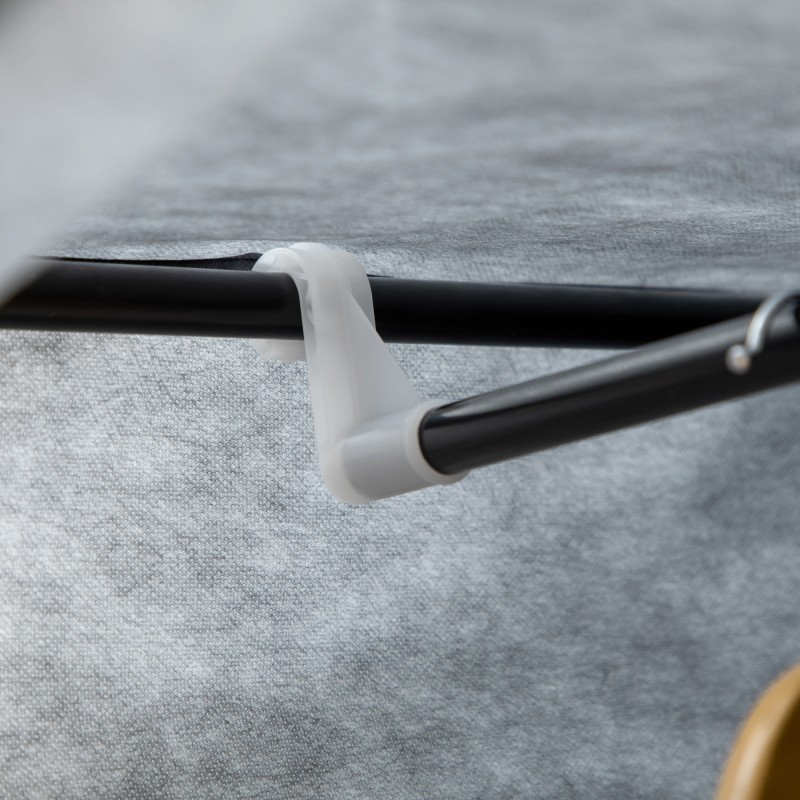 Kankainen vaatekaappi 6 hyllyä ja vaatetanko teräsrungolla 103 x 43 x 162,5 cm tummanharmaa