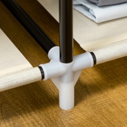 Kangasvaatekaappi 6 hyllyä ja vaatetanko teräsrungolla 103 x 43 x 162,5 cm beige