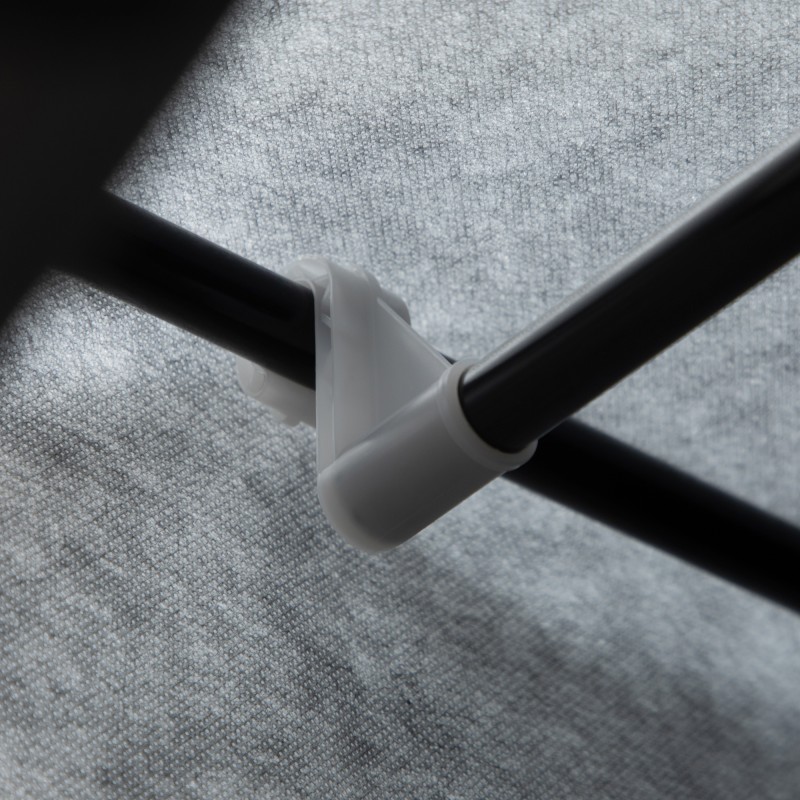 Kankainen vaatekaappi 2 vaatetankoa ja 8 hyllyä 125 x 43 x 162,5 cm tummanharmaa