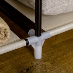 Kangasvaatekaappi 8 hyllyä ja 2 vaatetankoa teräsrungolla 125 x 43 x 162,5 cm beige