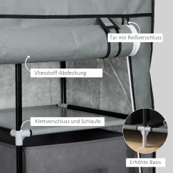 Taitettava kangaskaappi 1 vaatetanko 6 hyllyä 102 x 42,5 x 162,5 cm tummanharmaa