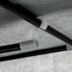 Taitettava kangaskaappi 1 vaatetanko 6 hyllyä 102 x 42,5 x 162,5 cm tummanharmaa