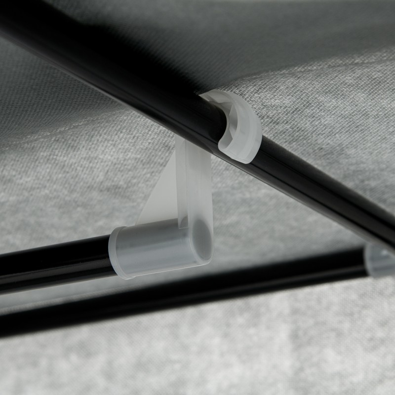 Taitettava kangaskaappi 1 vaatetanko 6 hyllyä 102 x 42,5 x 162,5 cm tummanharmaa