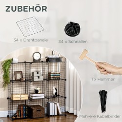 Modulaarinen kuutiohylly säilytykseen teräsmetallia 9 kuutiota 35x35x35 cm musta