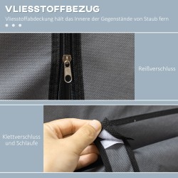 Kangaskaappi vaatteille, teräsrunko ja vlies-päällinen, 125 x 43 x 162,5 cm, tummanharmaa