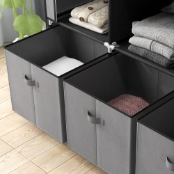 Kangaskaappi vaatteille, teräsrunko ja vlies-päällinen, 125 x 43 x 162,5 cm, tummanharmaa