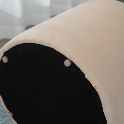 Säilytysrahi 2-in-1 samettipintainen Ø44 x 47,5 cm beige, käännettävä irrotettava kansi