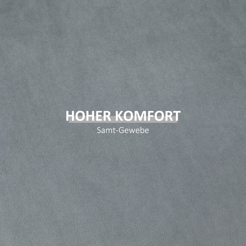 Säilytysrahi sohvapöydäksi, samettipinta, Ø44 x 47,5 cm, harmaa