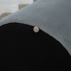 Säilytysrahi sohvapöydäksi, samettipinta, Ø44 x 47,5 cm, harmaa