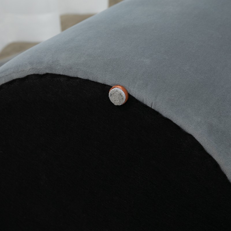 Säilytysrahi sohvapöydäksi, samettipinta, Ø44 x 47,5 cm, harmaa