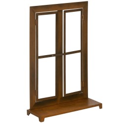 Puutarhan koristeikkuna ulkokäyttöön metalli 55 x 19 x 80 cm rustiikin ruskea